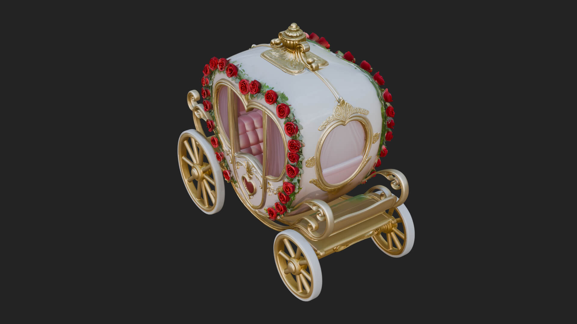 Royal Fairy Tale Carriage Model Design 2 3D Print Model 3D Model