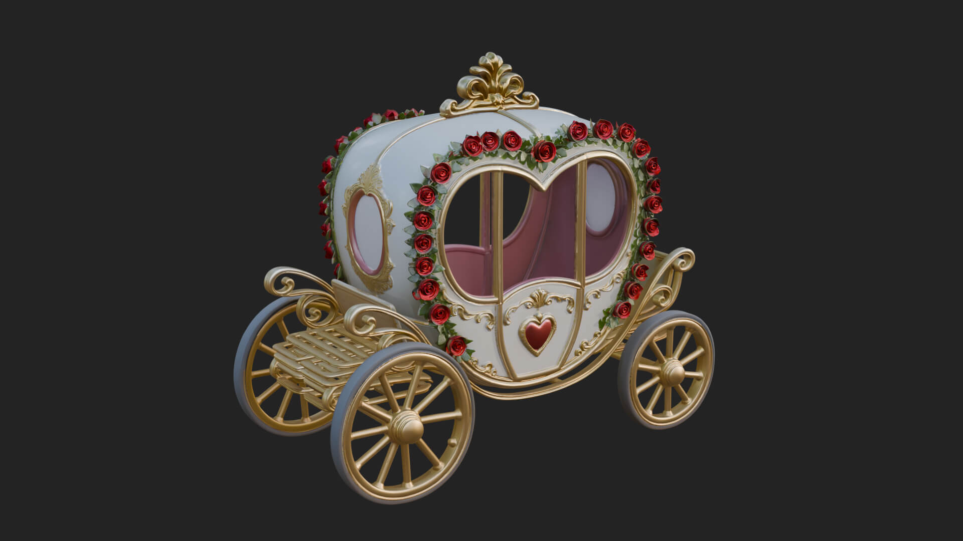 Royal Fairy Tale Carriage Model Design 3 3D Print Model 3D Model