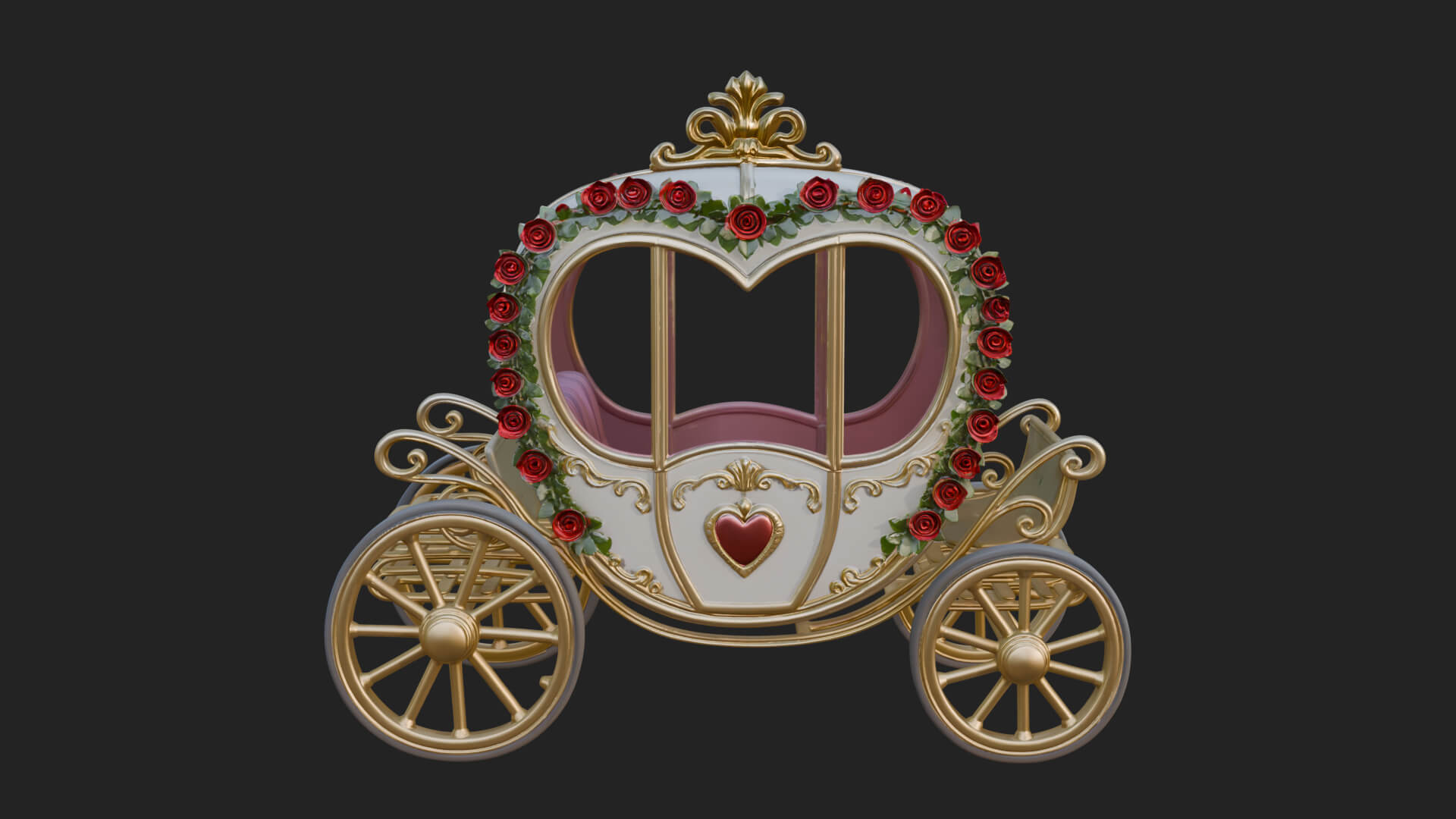 Royal Fairy Tale Carriage Model Design 3 3D Print Model 3D Model
