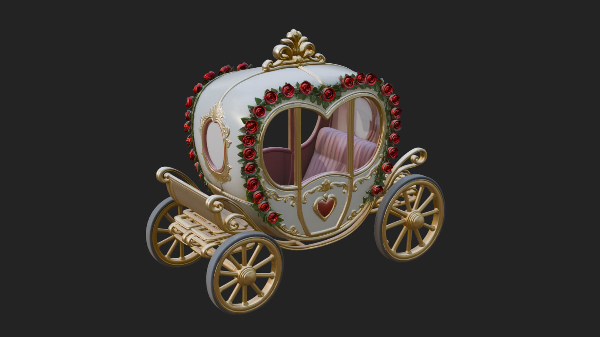 Royal Fairy Tale Carriage Model Design 3 3D Print Model 3D Model