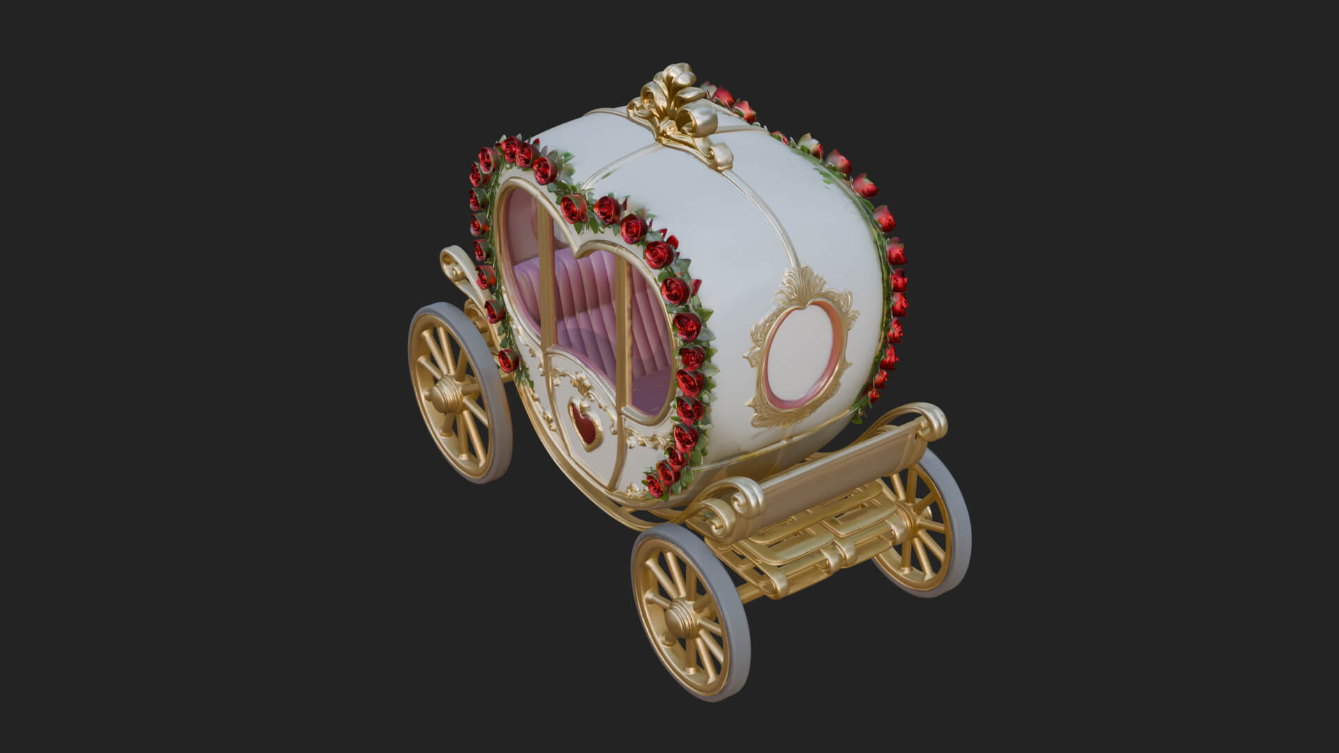 Royal Fairy Tale Carriage Model Design 3 3D Print Model 3D Model