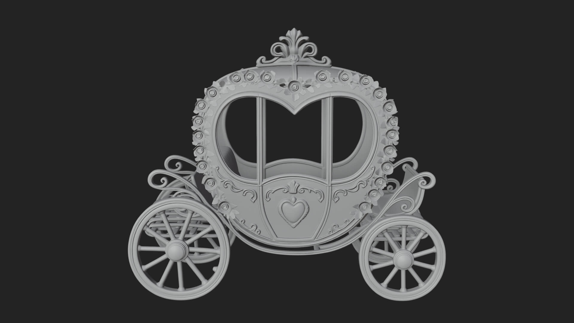 Royal Fairy Tale Carriage Model Design 3 3D Print Model 3D Model