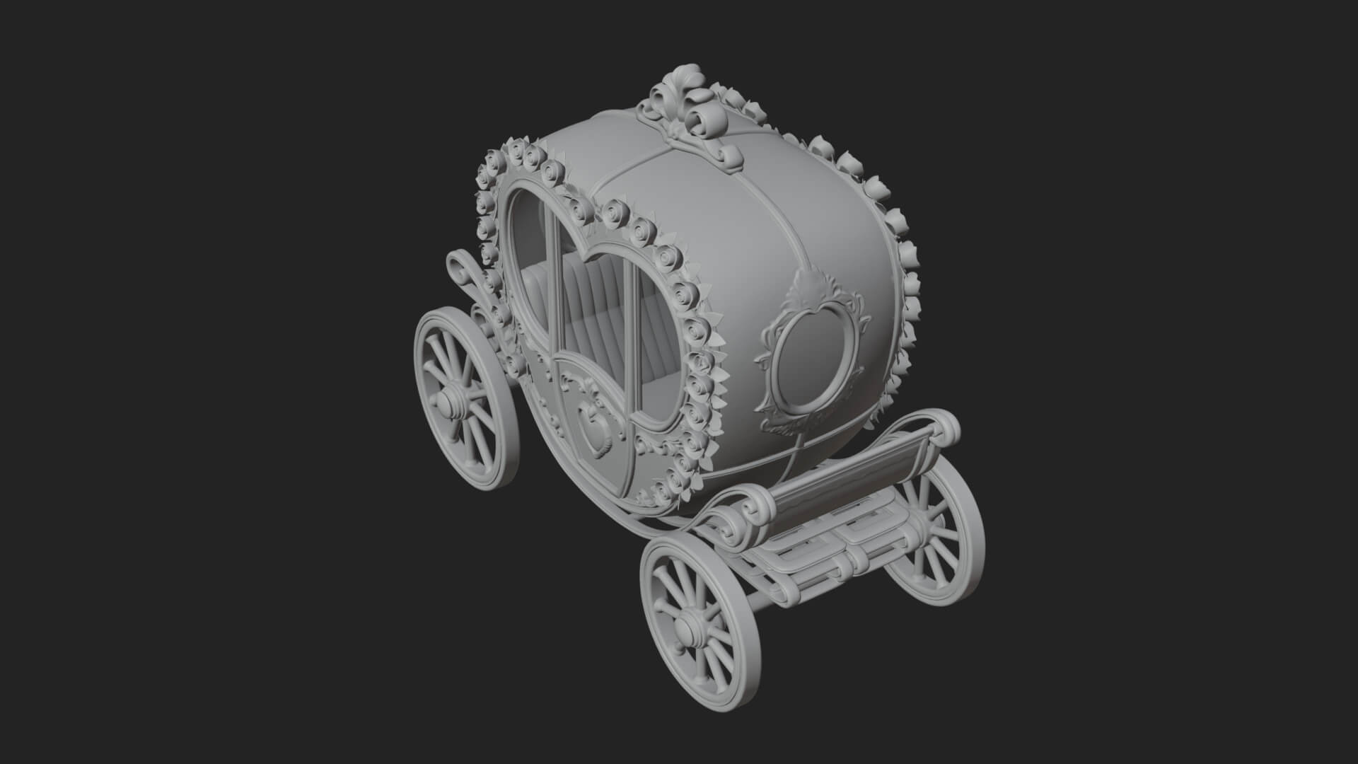 Royal Fairy Tale Carriage Model Design 3 3D Print Model 3D Model
