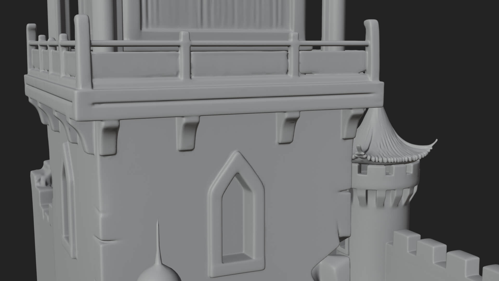 Ruined Castle Keep Design 4 3D Print Model 3D Model