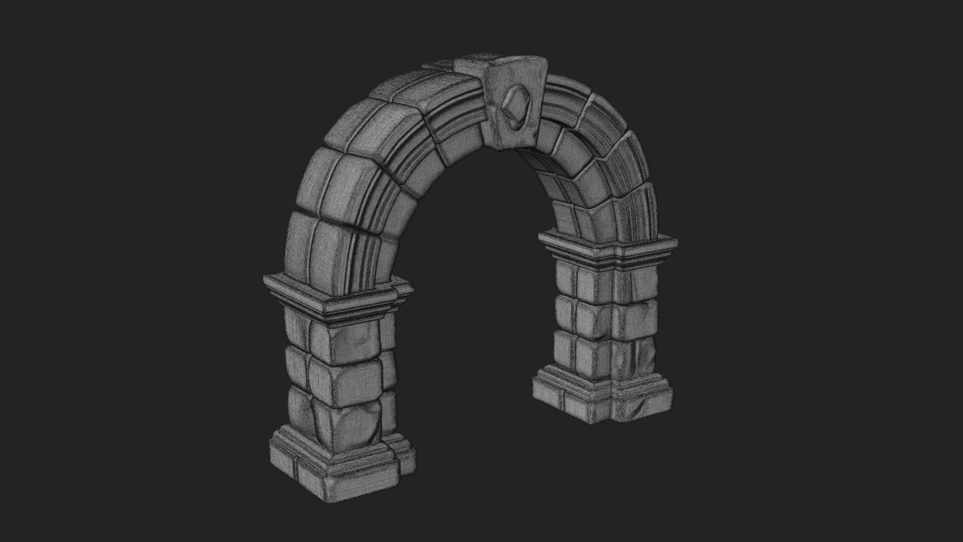 Ruined Stone Archway Model Design 3 3D Print Model 3D Model