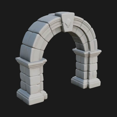 Ruined Stone Archway Model Design 3 3D Print Model