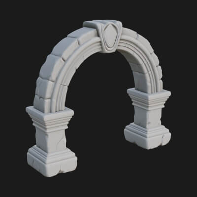 Ruined Stone Archway Model Design 4 3D Print Model