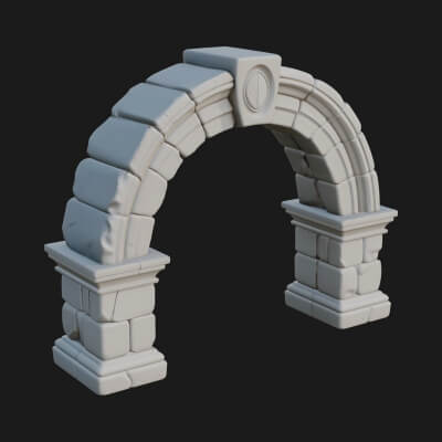 Ruined Stone Archway Model Design 5 3D Print Model