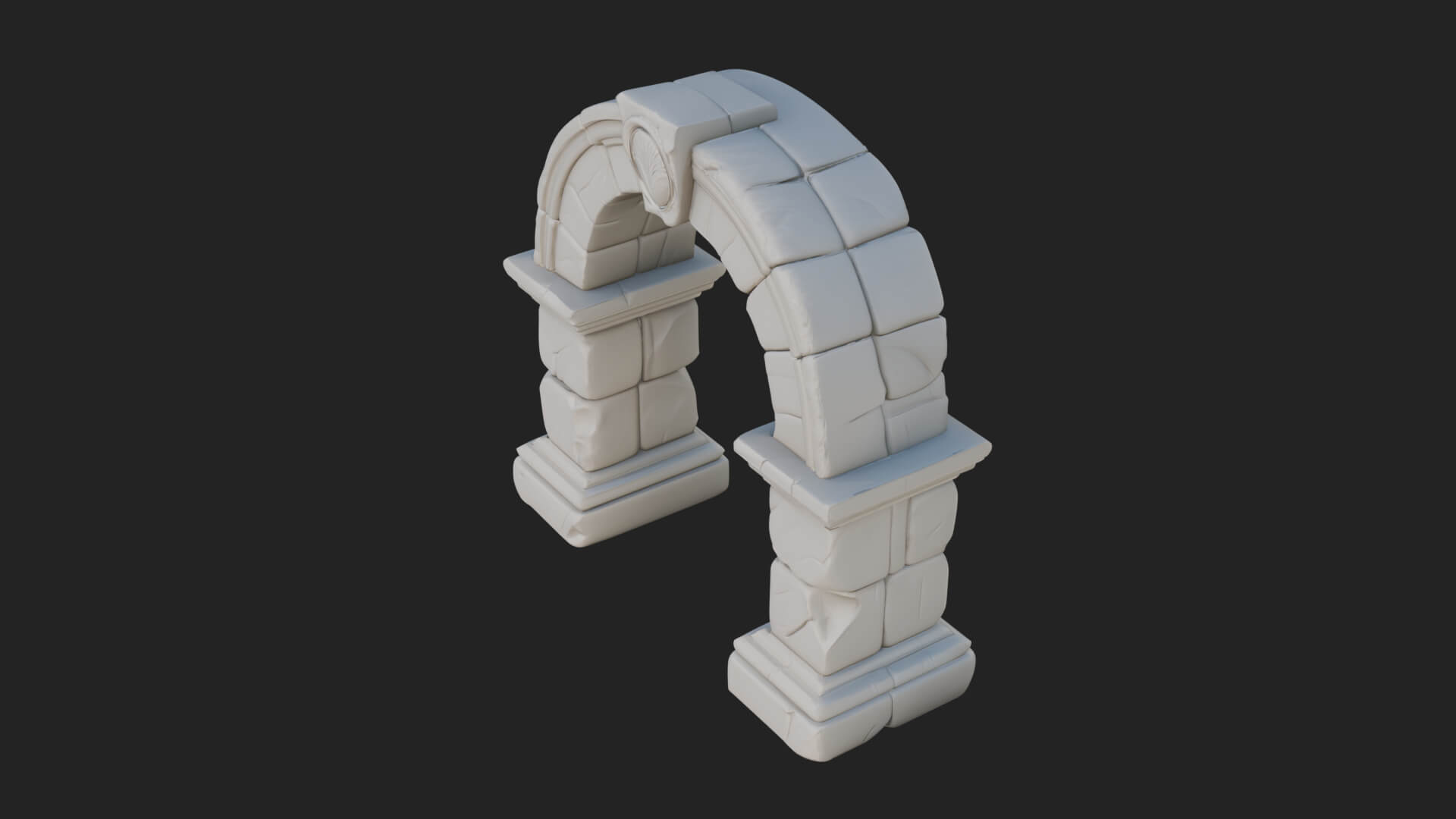 Ruined Stone Archway Model Design 6 3D Print Model 3D Model