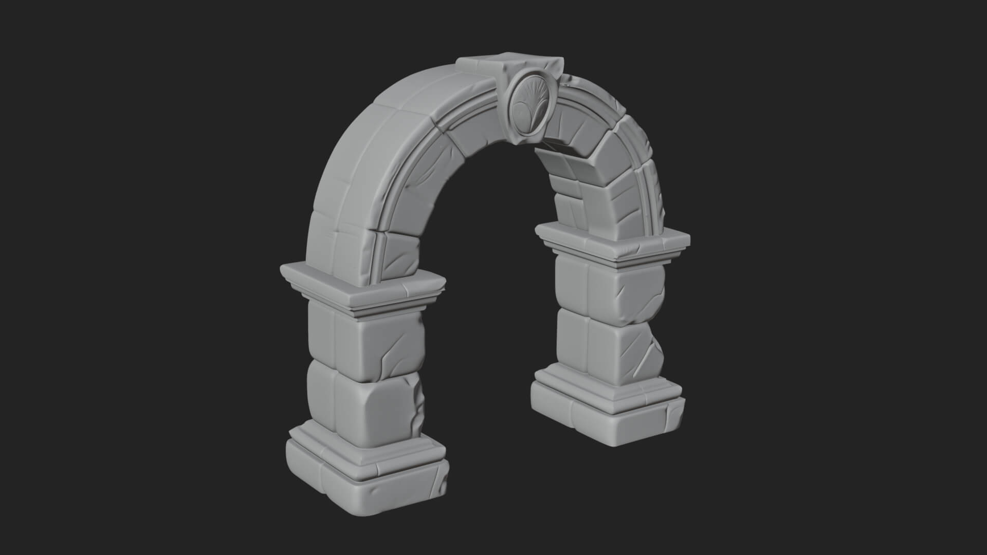 Ruined Stone Archway Model Design 6 3D Print Model 3D Model