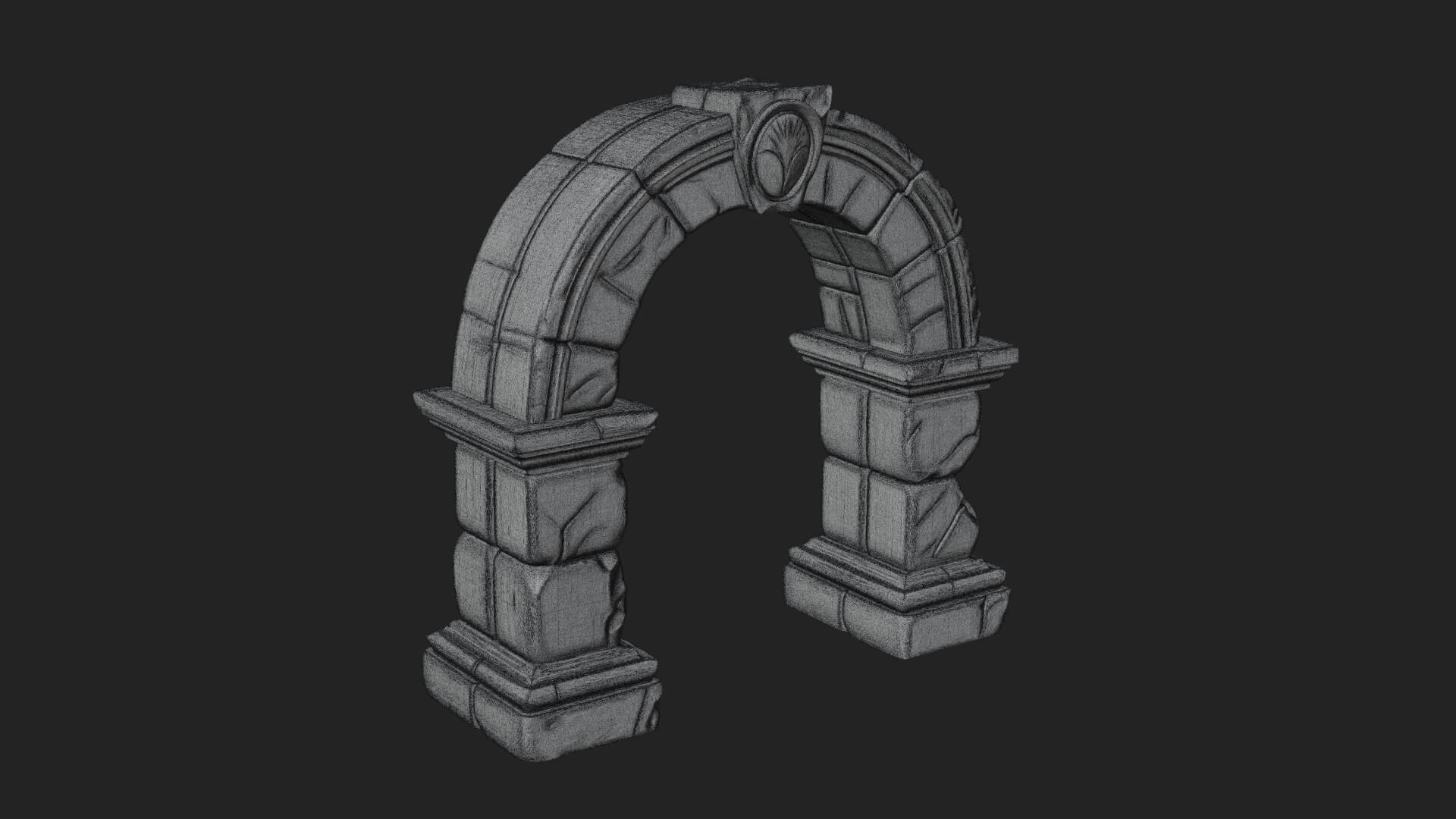 Ruined Stone Archway Model Design 6 3D Print Model 3D Model