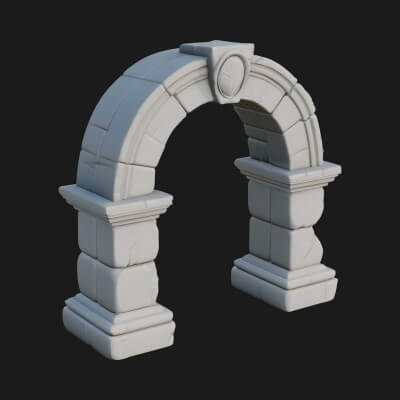 Ruined Stone Archway Model Design 6 3D Print Model