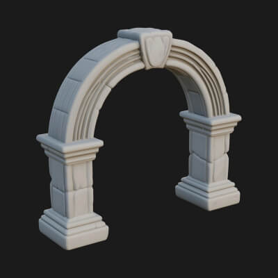 Ruined Stone Archway Model Design 7 3D Print Model