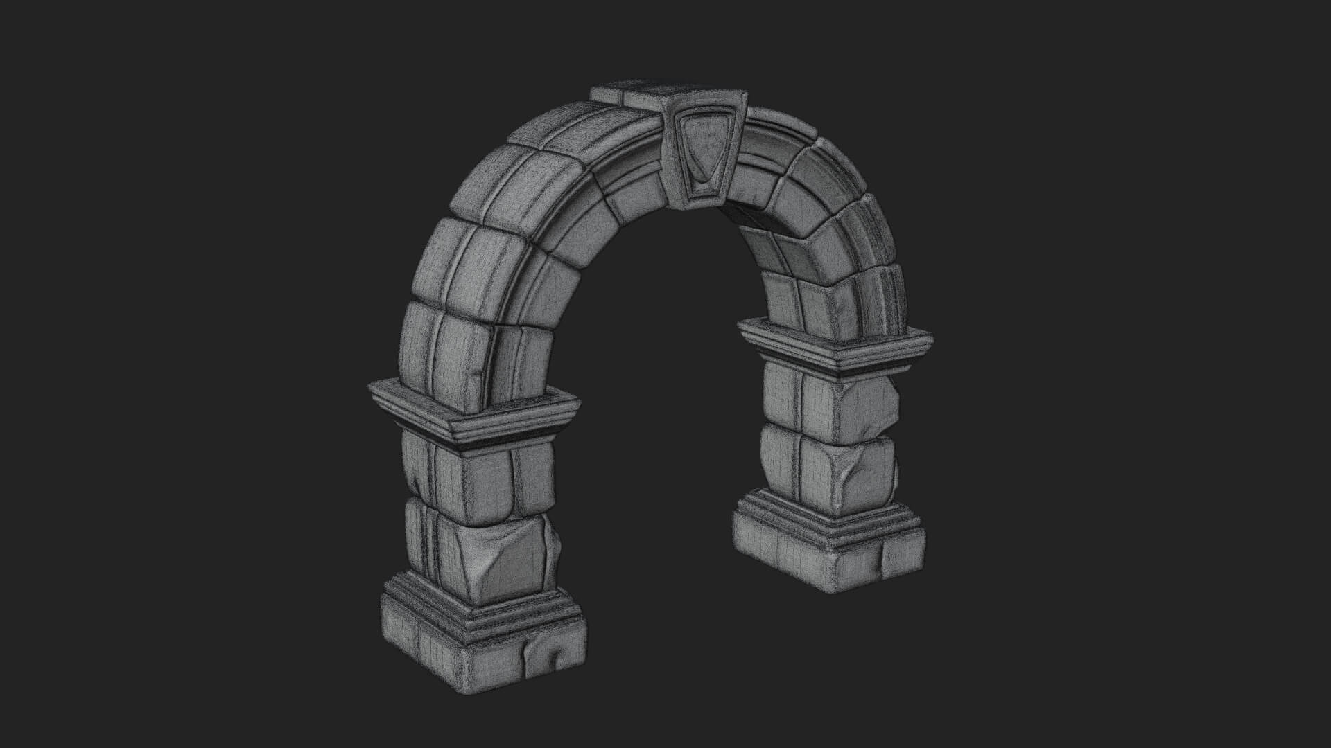 Ruined Stone Archway Model Design 8 3D Print Model 3D Model
