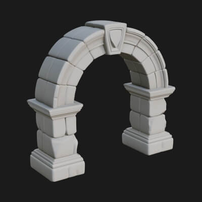 Ruined Stone Archway Model Design 8 3D Print Model