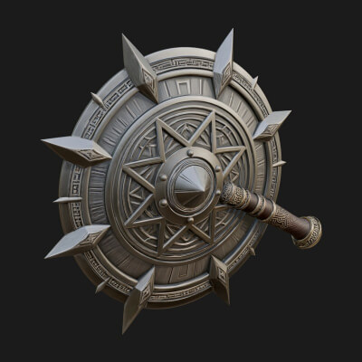 Rune Star Spiked Shield Model Design 2 3D Print Model