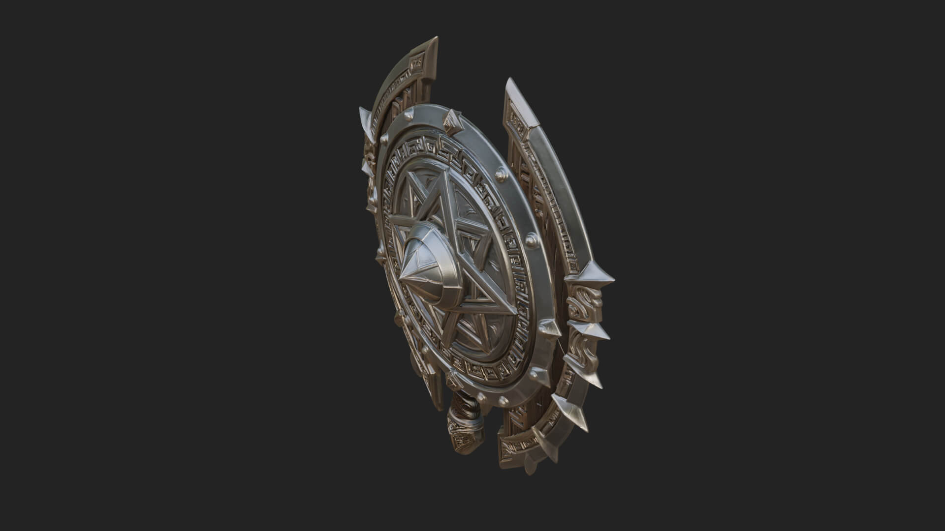 Rune Star Spiked Shield Model Design 4 3D Print Model 3D Model