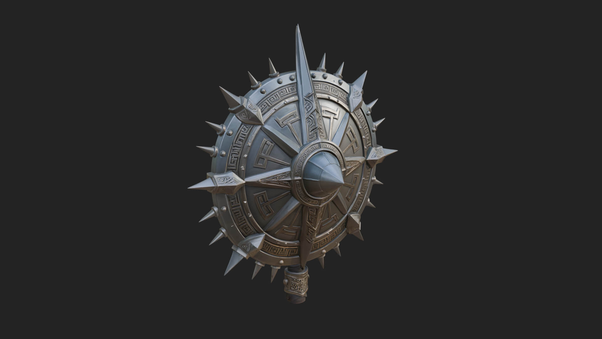 Rune Star Spiked Shield Model Design 5 3D Print Model 3D Model