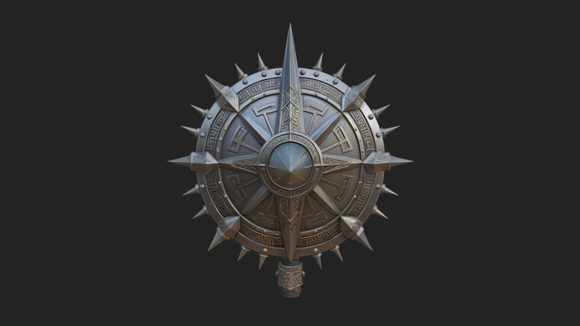Rune Star Spiked Shield Model Design 5 3D Print Model 3D Model