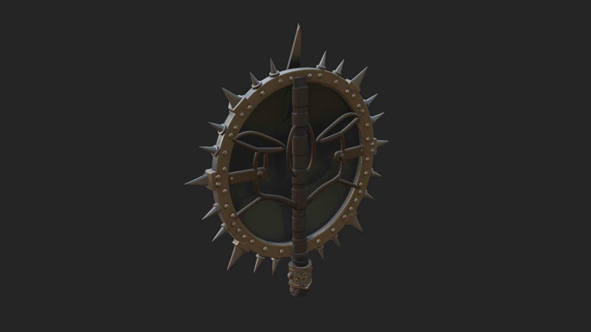 Rune Star Spiked Shield Model Design 5 3D Print Model 3D Model