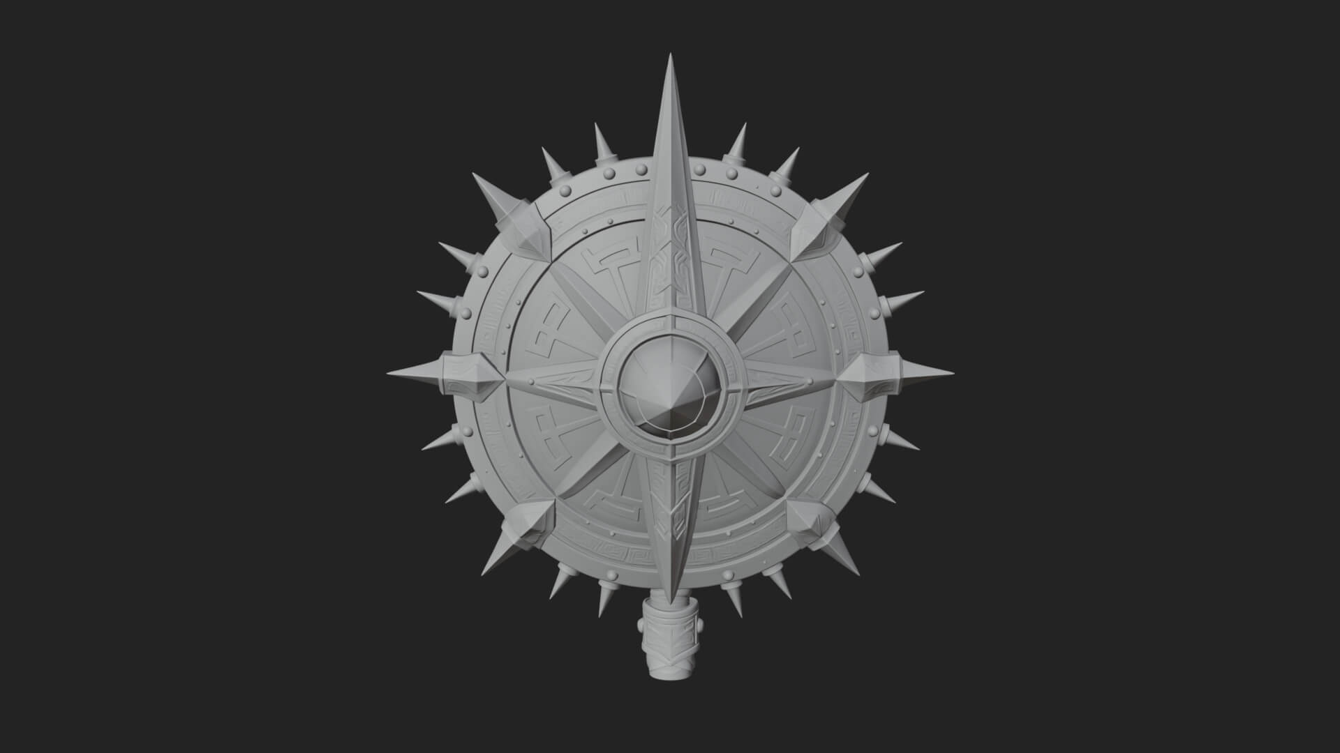 Rune Star Spiked Shield Model Design 5 3D Print Model 3D Model