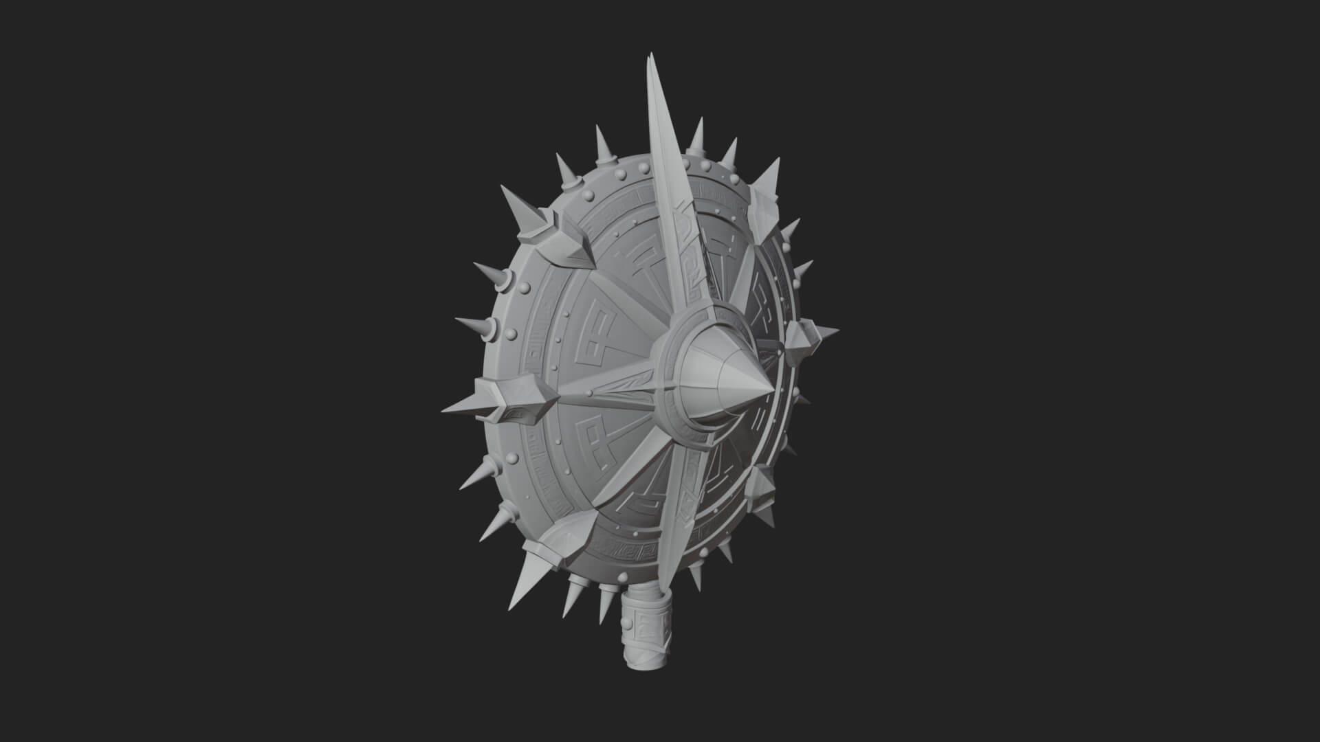 Rune Star Spiked Shield Model Design 5 3D Print Model 3D Model