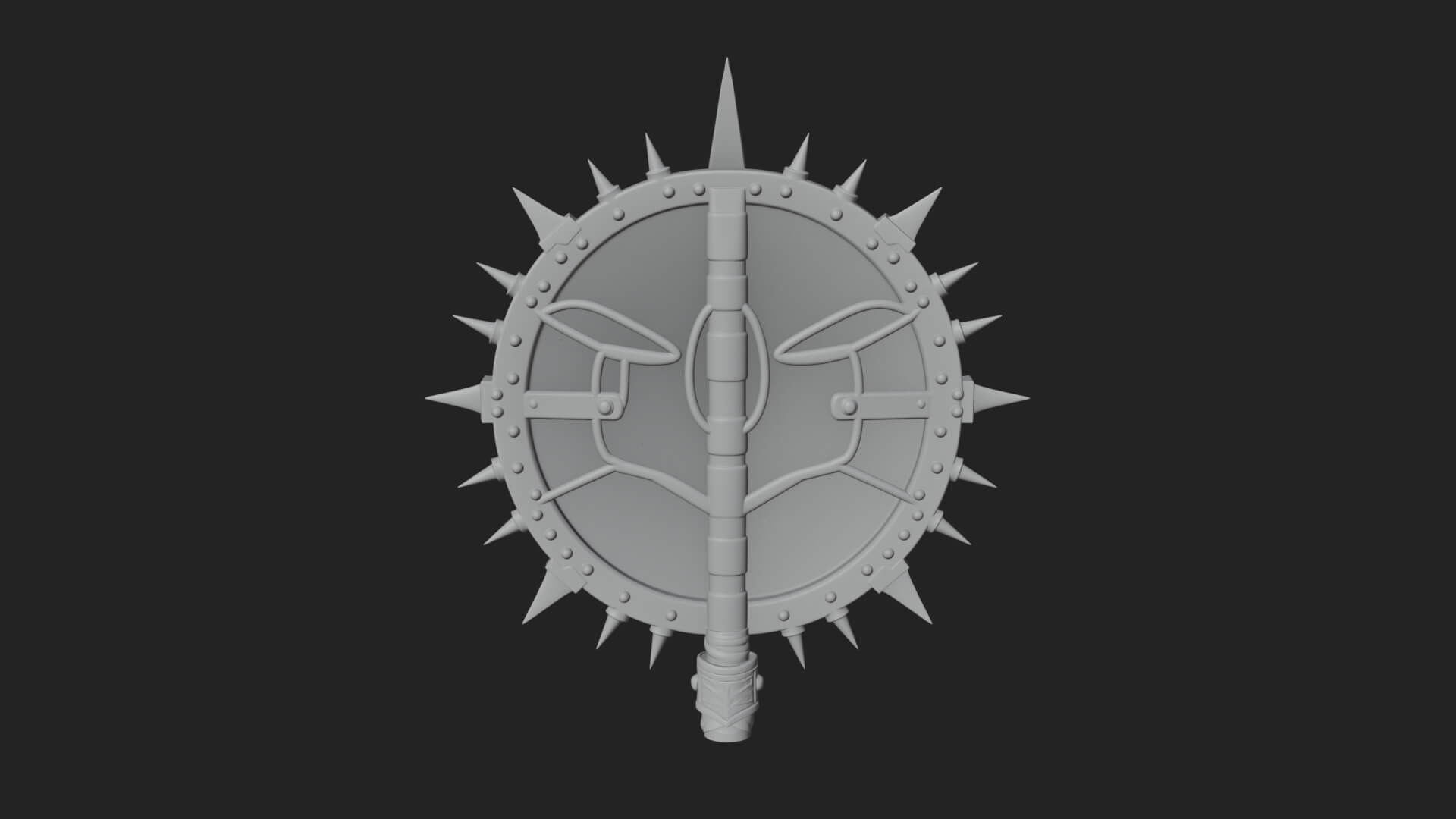 Rune Star Spiked Shield Model Design 5 3D Print Model 3D Model