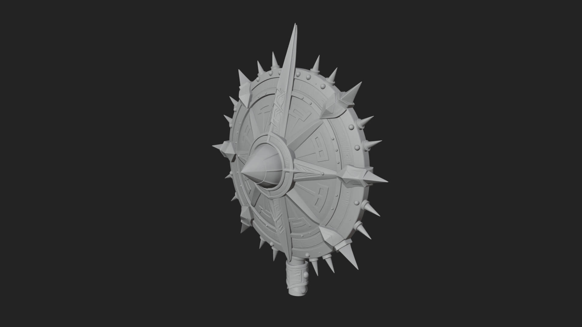 Rune Star Spiked Shield Model Design 5 3D Print Model 3D Model