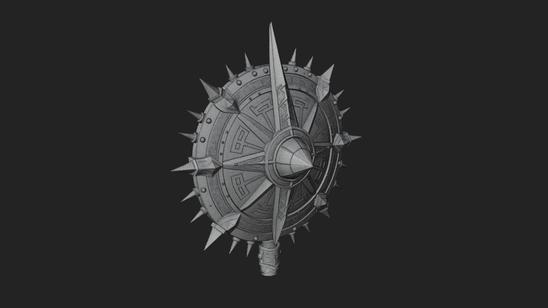 Rune Star Spiked Shield Model Design 5 3D Print Model 3D Model