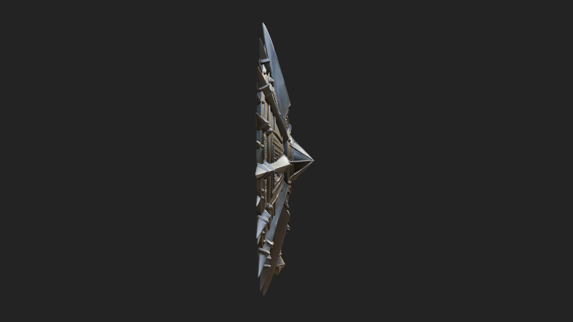 Rune Star Spiked Shield Model Design 6 3D Print Model 3D Model