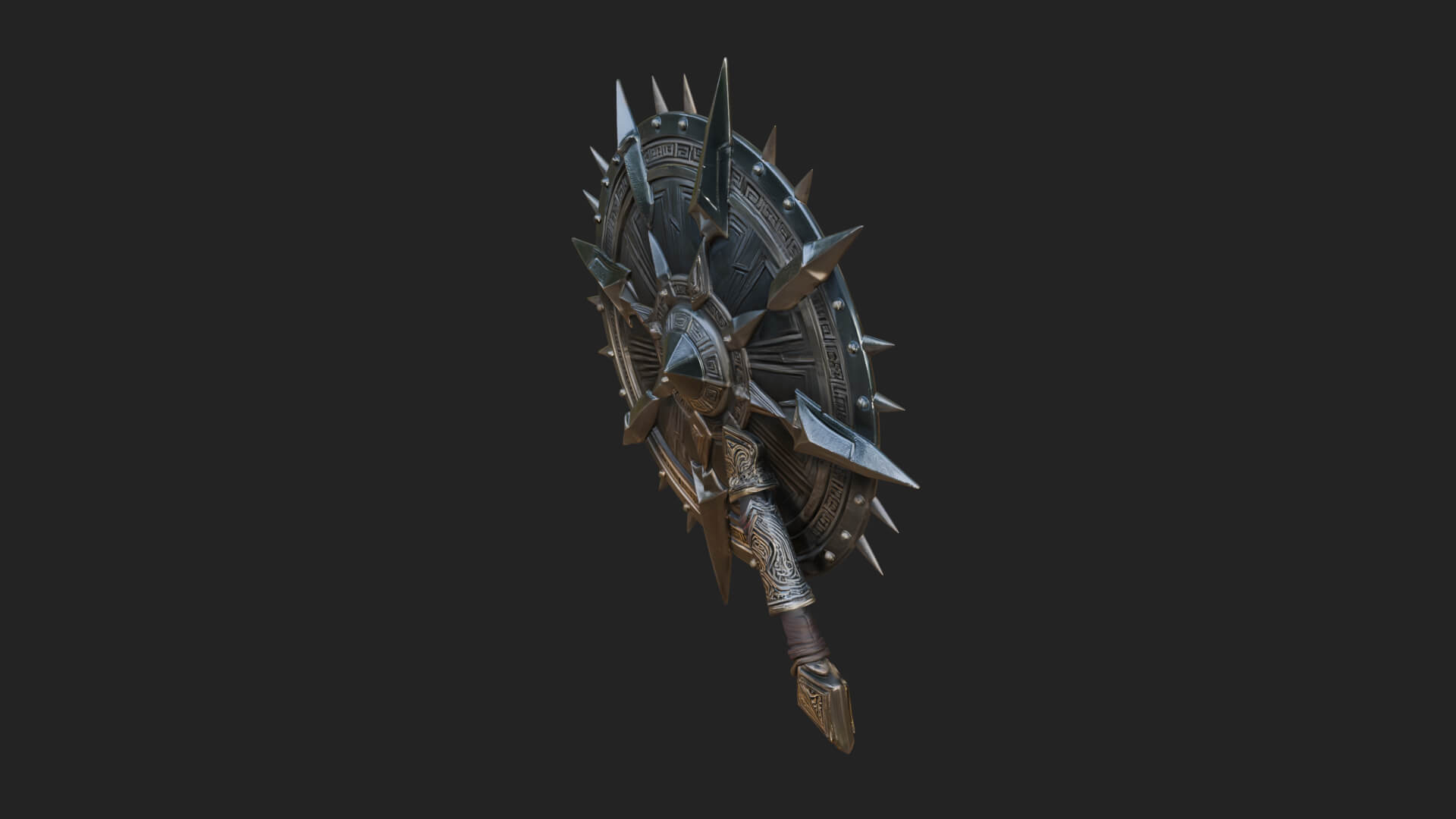Rune Star Spiked Shield Model Design 7 3D Print Model 3D Model