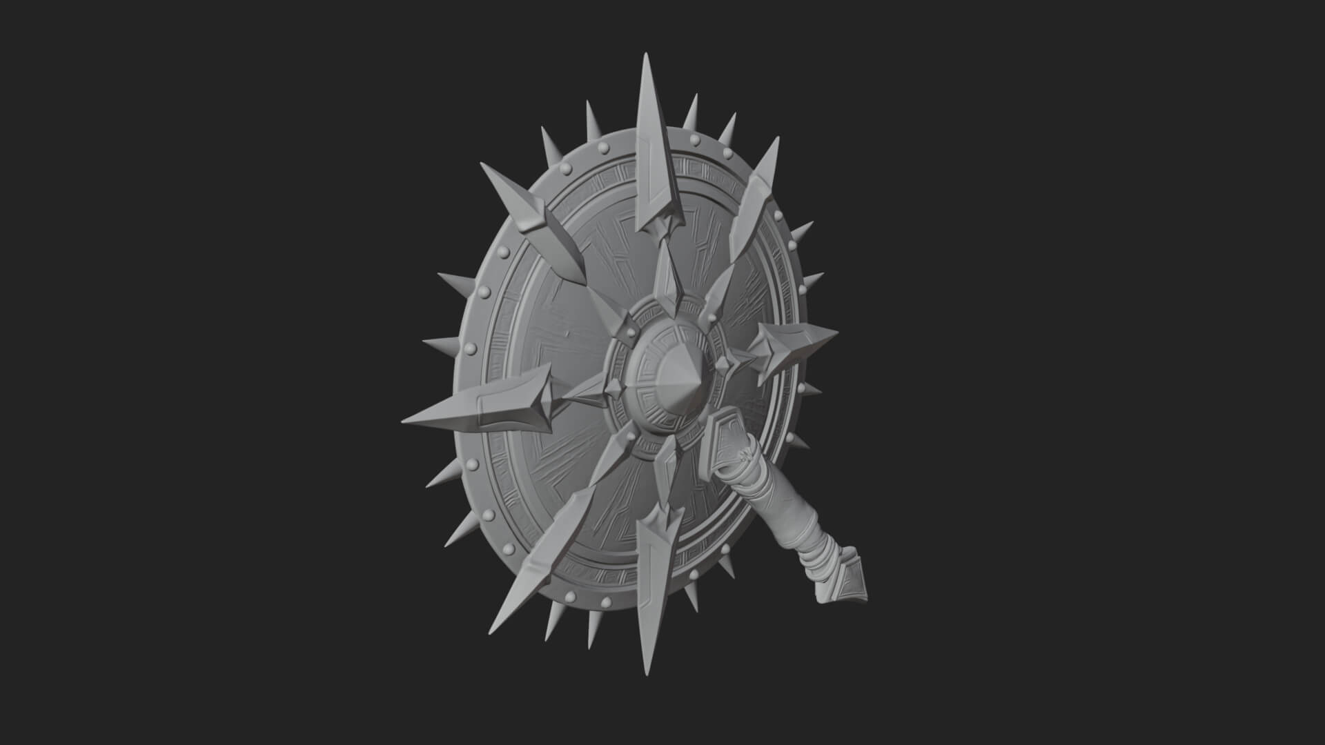 Rune Star Spiked Shield Model Design 7 3D Print Model 3D Model