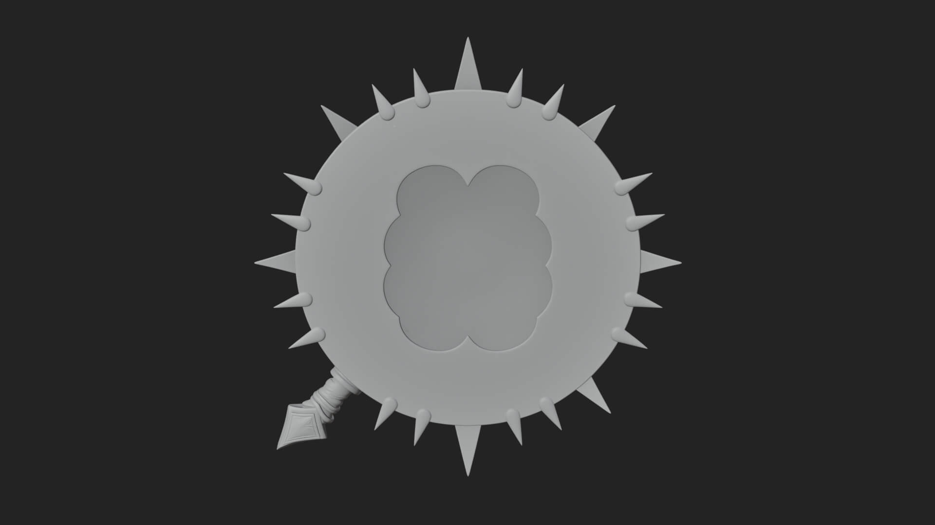 Rune Star Spiked Shield Model Design 7 3D Print Model 3D Model