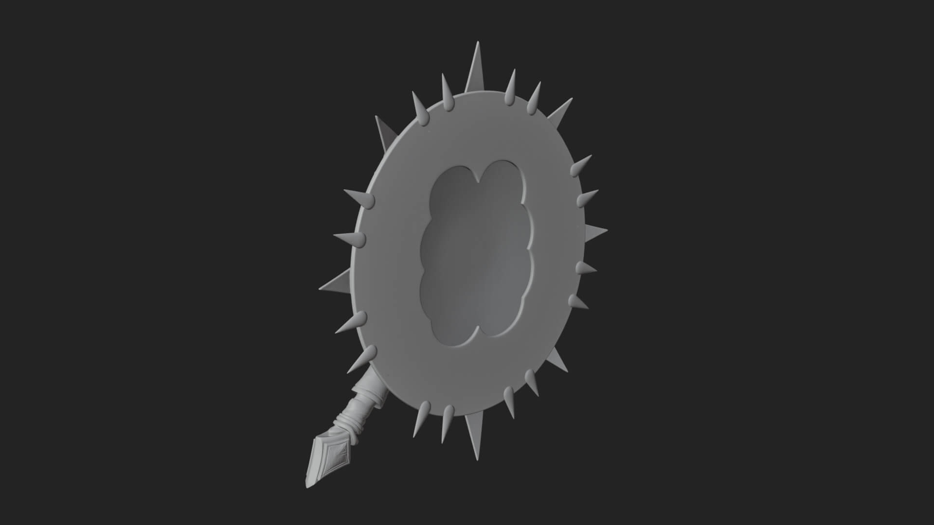 Rune Star Spiked Shield Model Design 7 3D Print Model 3D Model