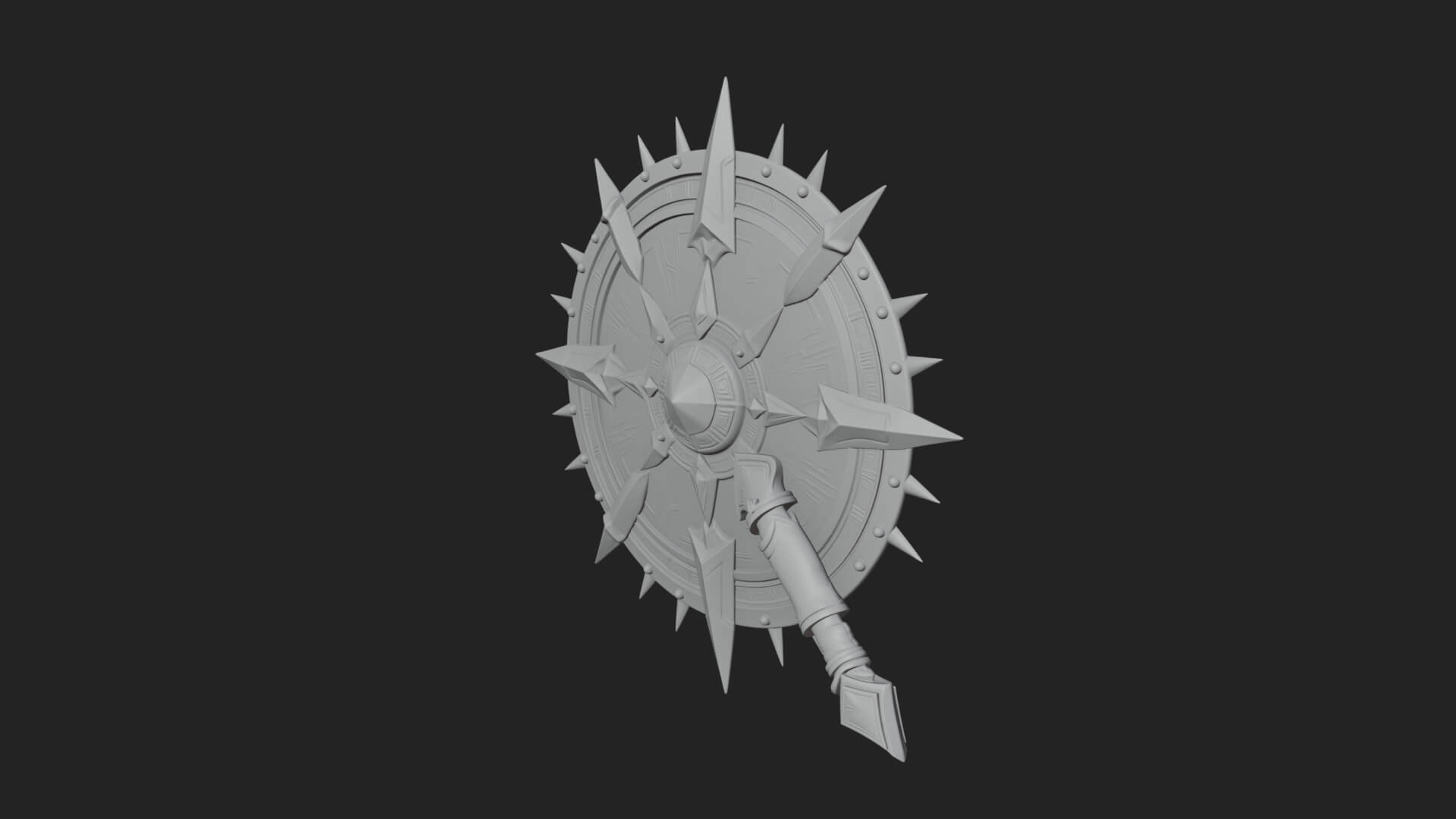 Rune Star Spiked Shield Model Design 7 3D Print Model 3D Model
