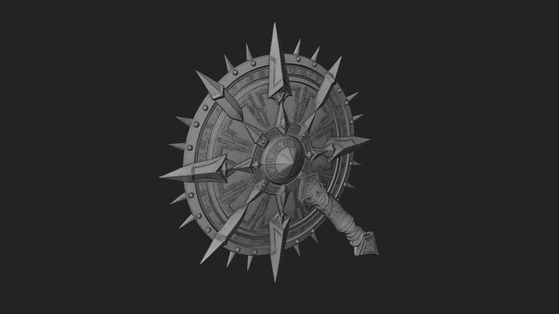 Rune Star Spiked Shield Model Design 7 3D Print Model 3D Model