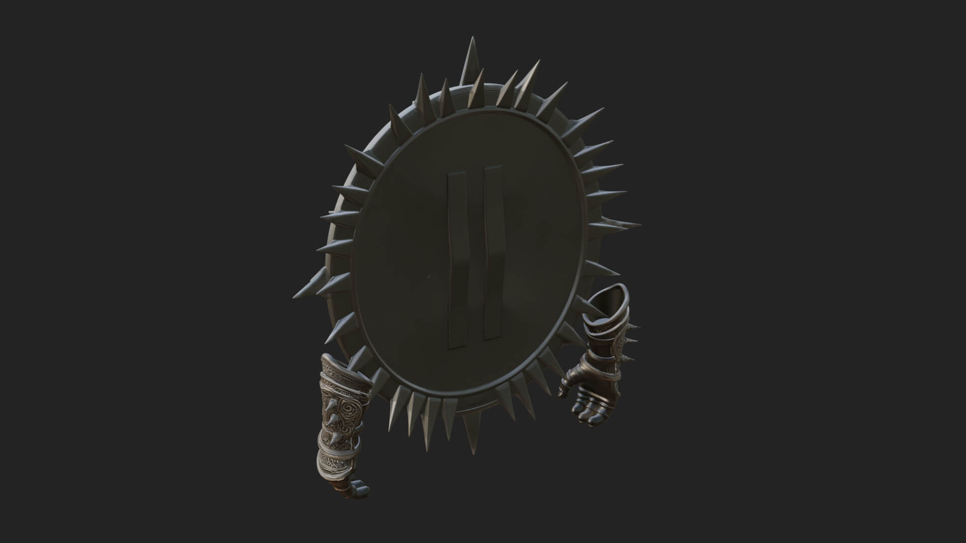 Rune Star Spiked Shield Model Design 8 3D Print Model 3D Model