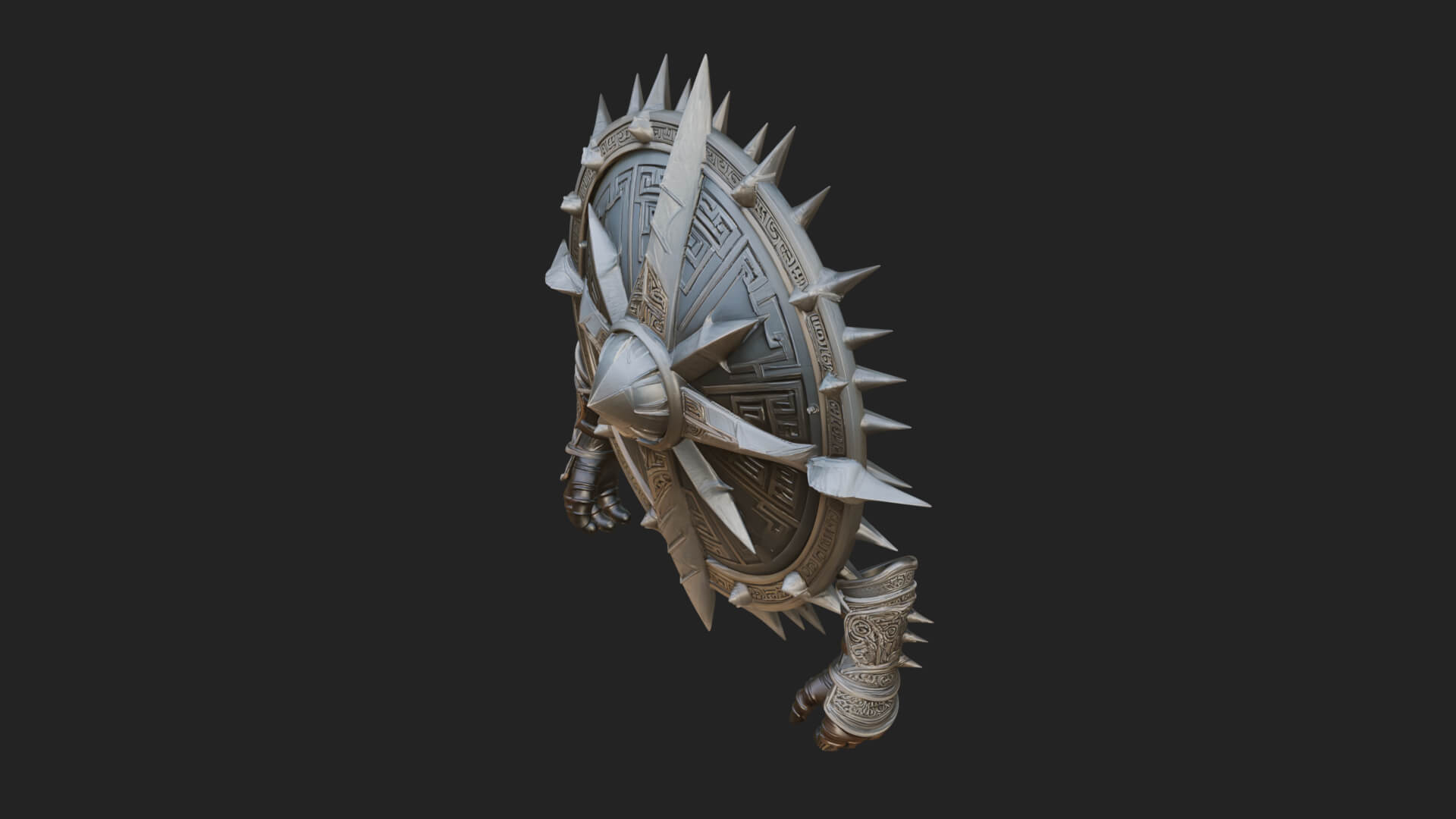 Rune Star Spiked Shield Model Design 8 3D Print Model 3D Model
