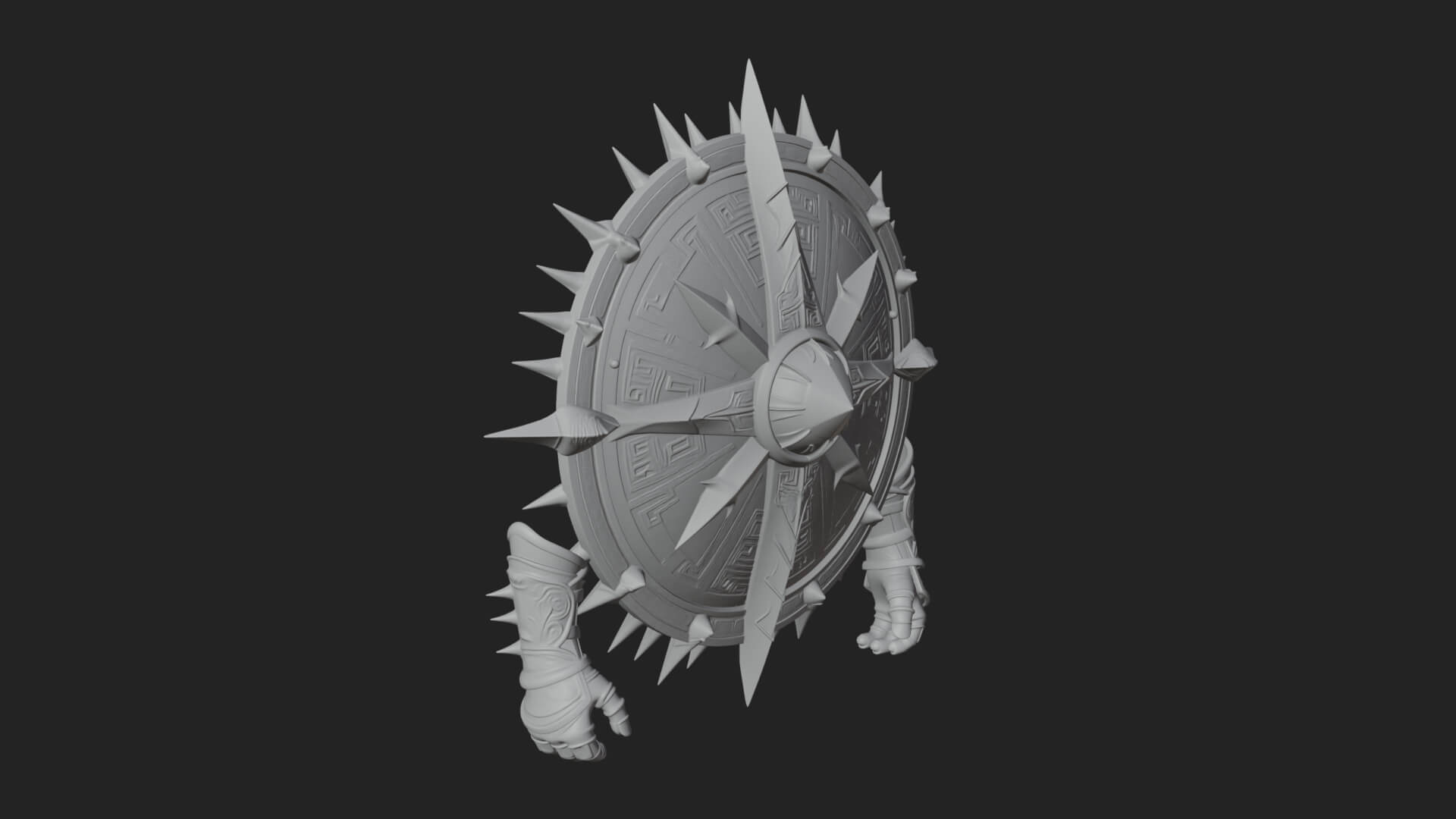 Rune Star Spiked Shield Model Design 8 3D Print Model 3D Model