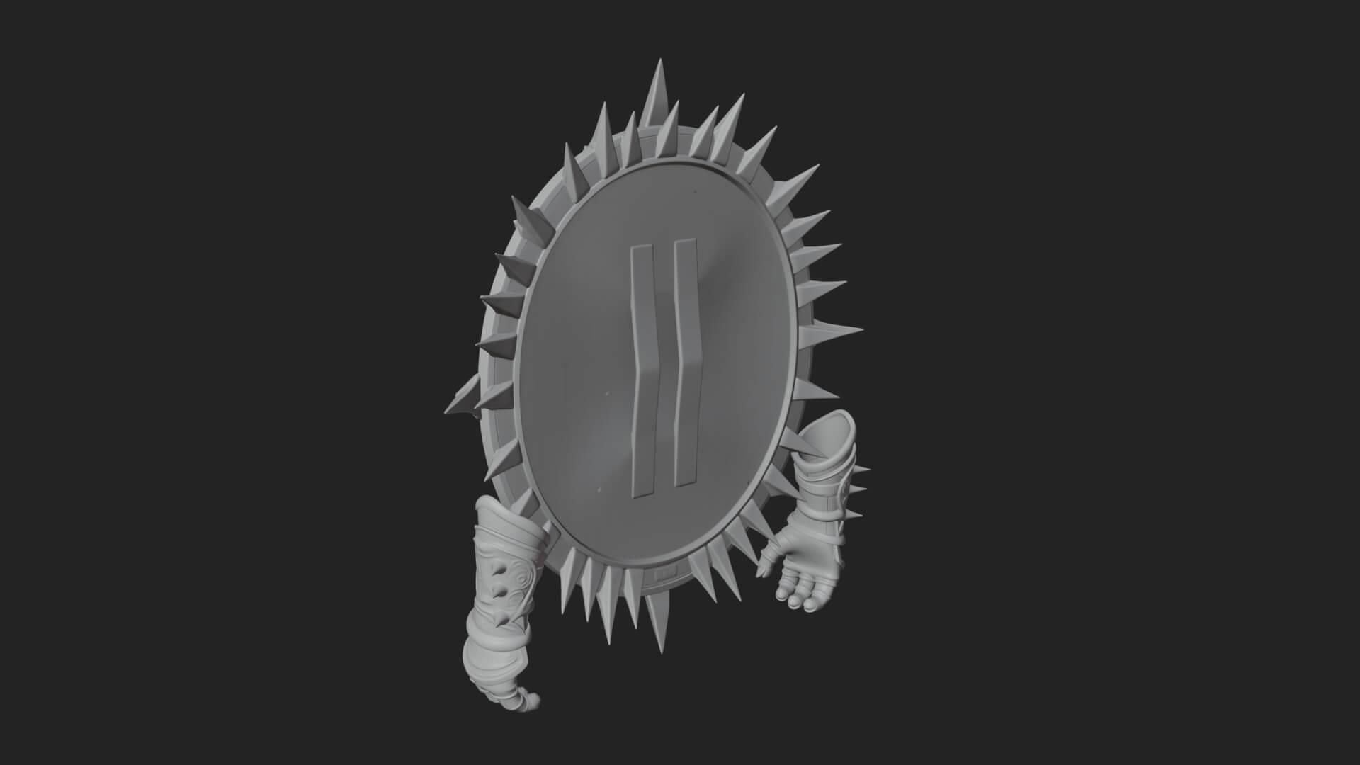 Rune Star Spiked Shield Model Design 8 3D Print Model 3D Model