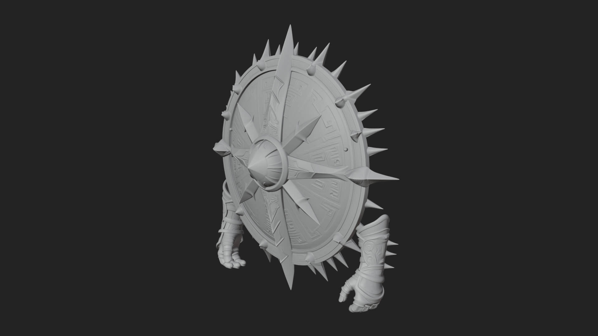 Rune Star Spiked Shield Model Design 8 3D Print Model 3D Model