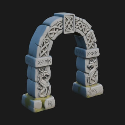 Rune Stone Arch Design 1 3d Print Model