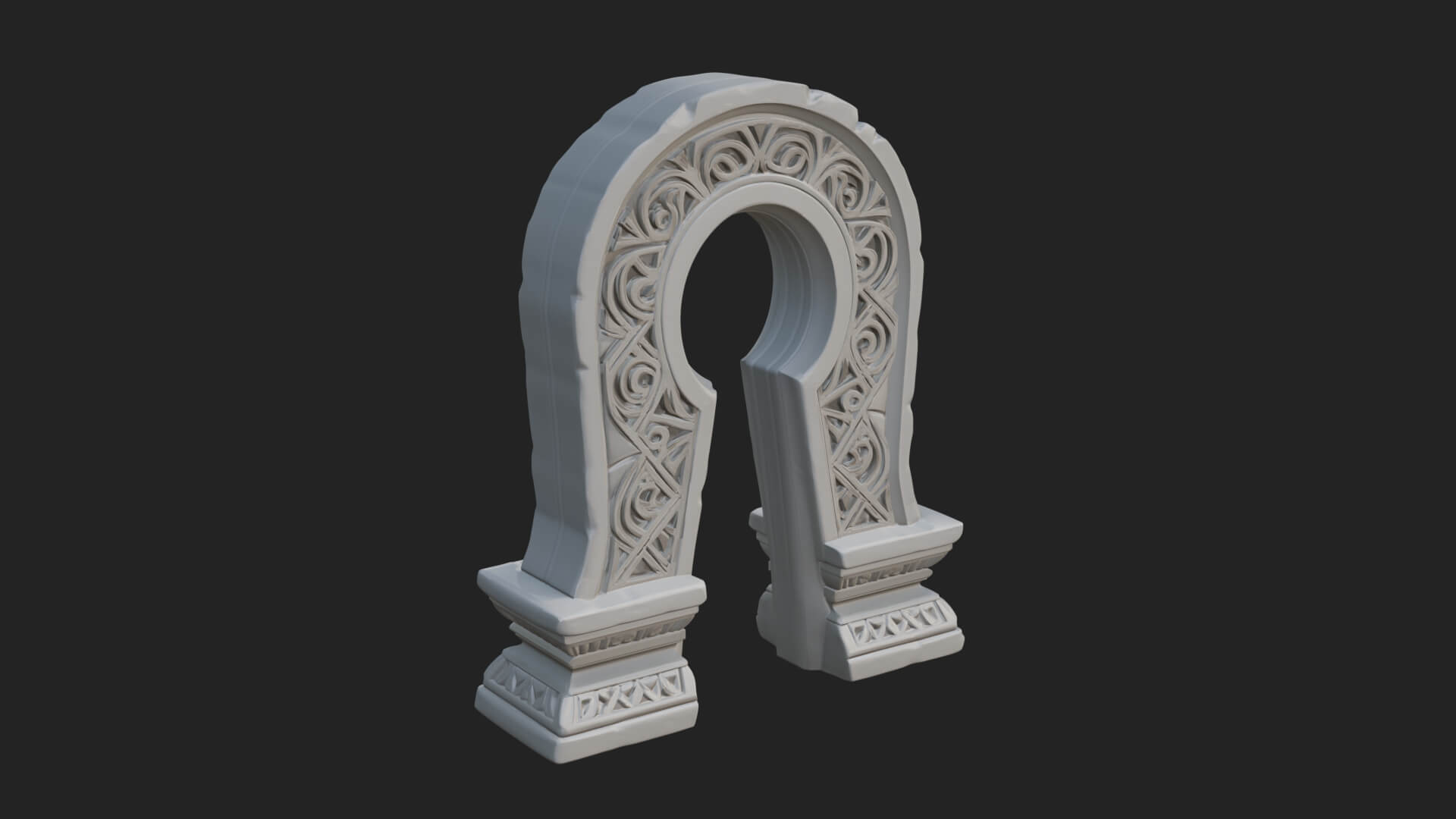 Rune Stone Arch Design 2 3D Print Model 3D Model