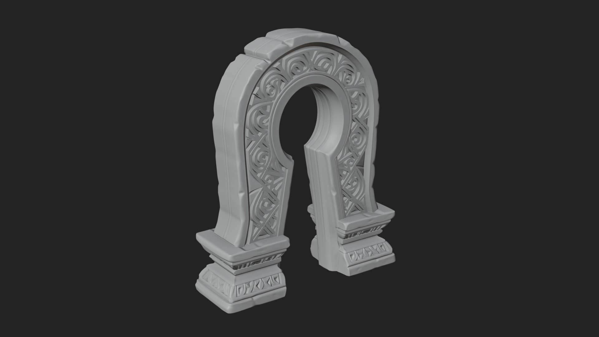 Rune Stone Arch Design 2 3D Print Model 3D Model
