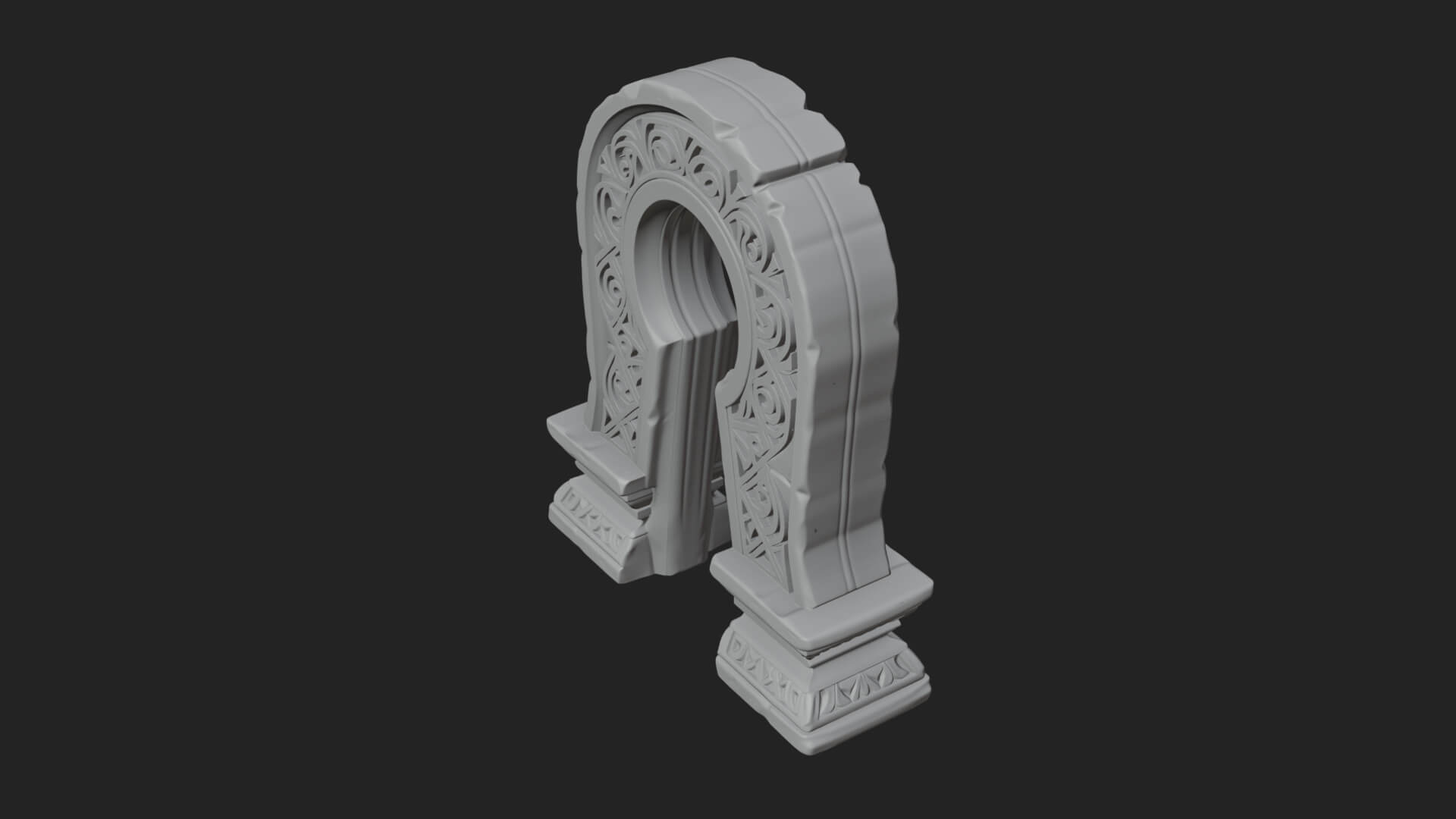Rune Stone Arch Design 2 3D Print Model 3D Model