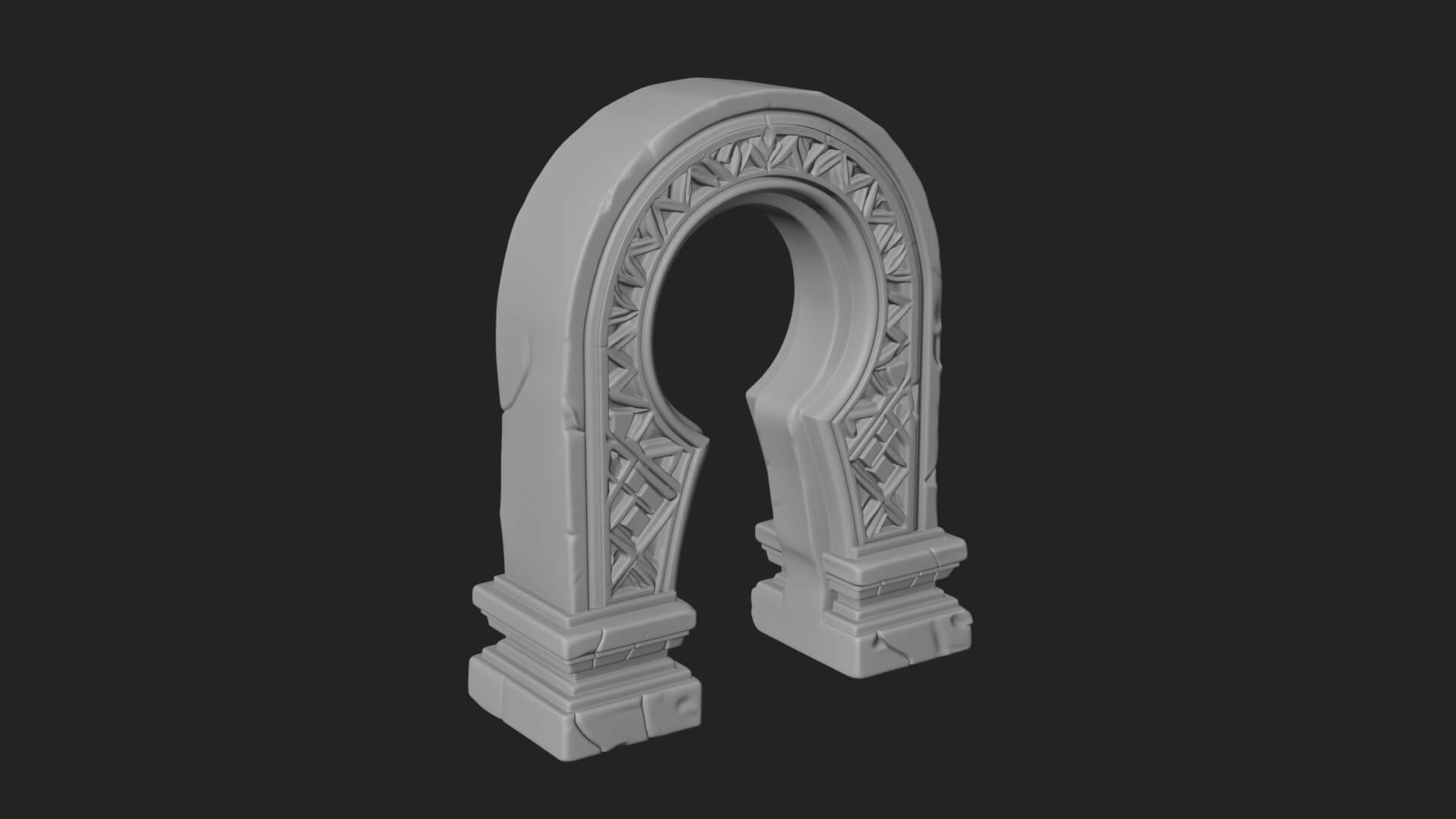 Rune Stone Arch Design 4 3D Print Model 3D Model