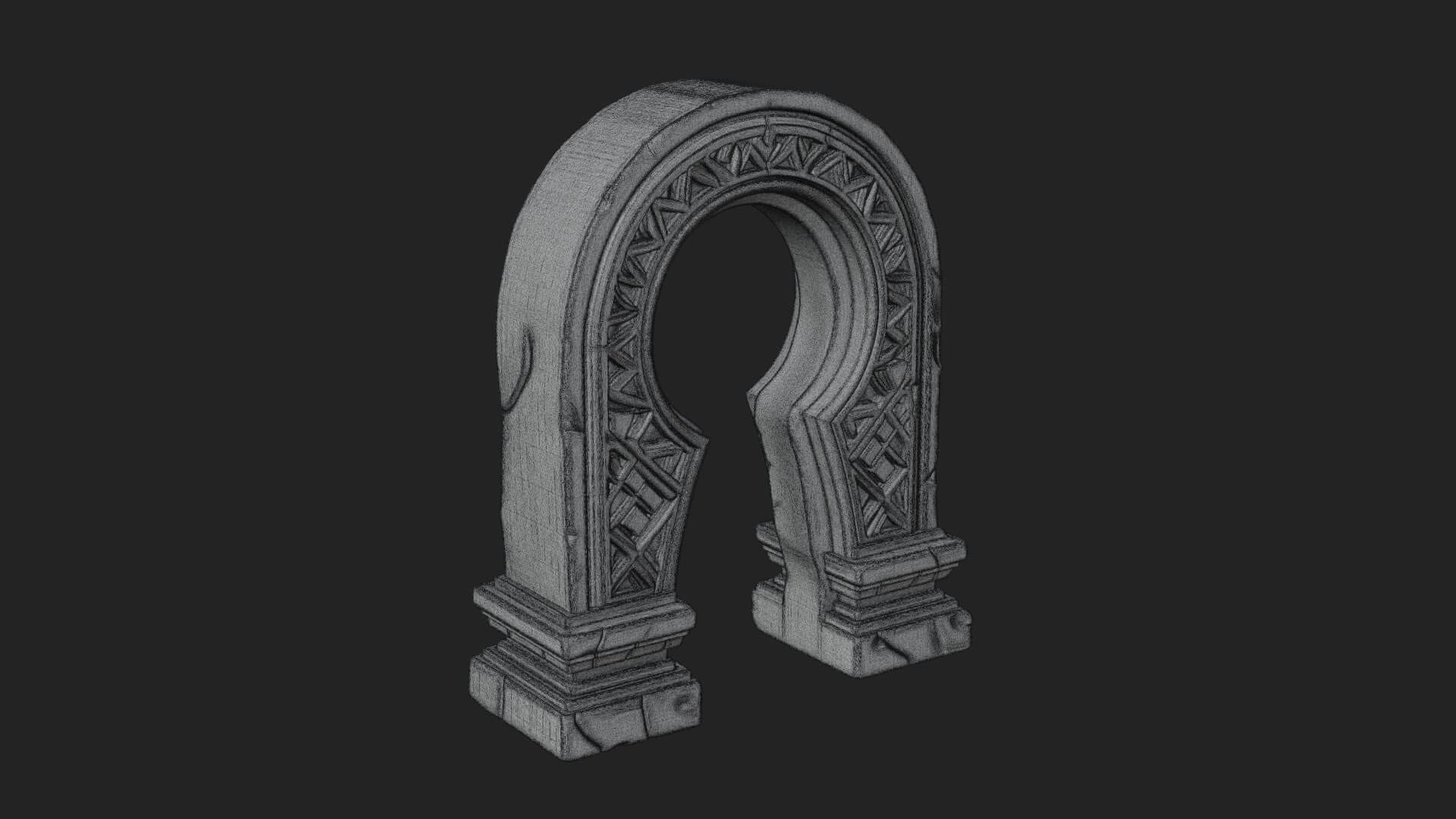 Rune Stone Arch Design 4 3D Print Model 3D Model