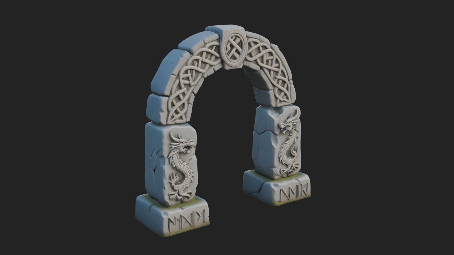 Rune Stone Arch Design 5 3D Print Model 3D Model
