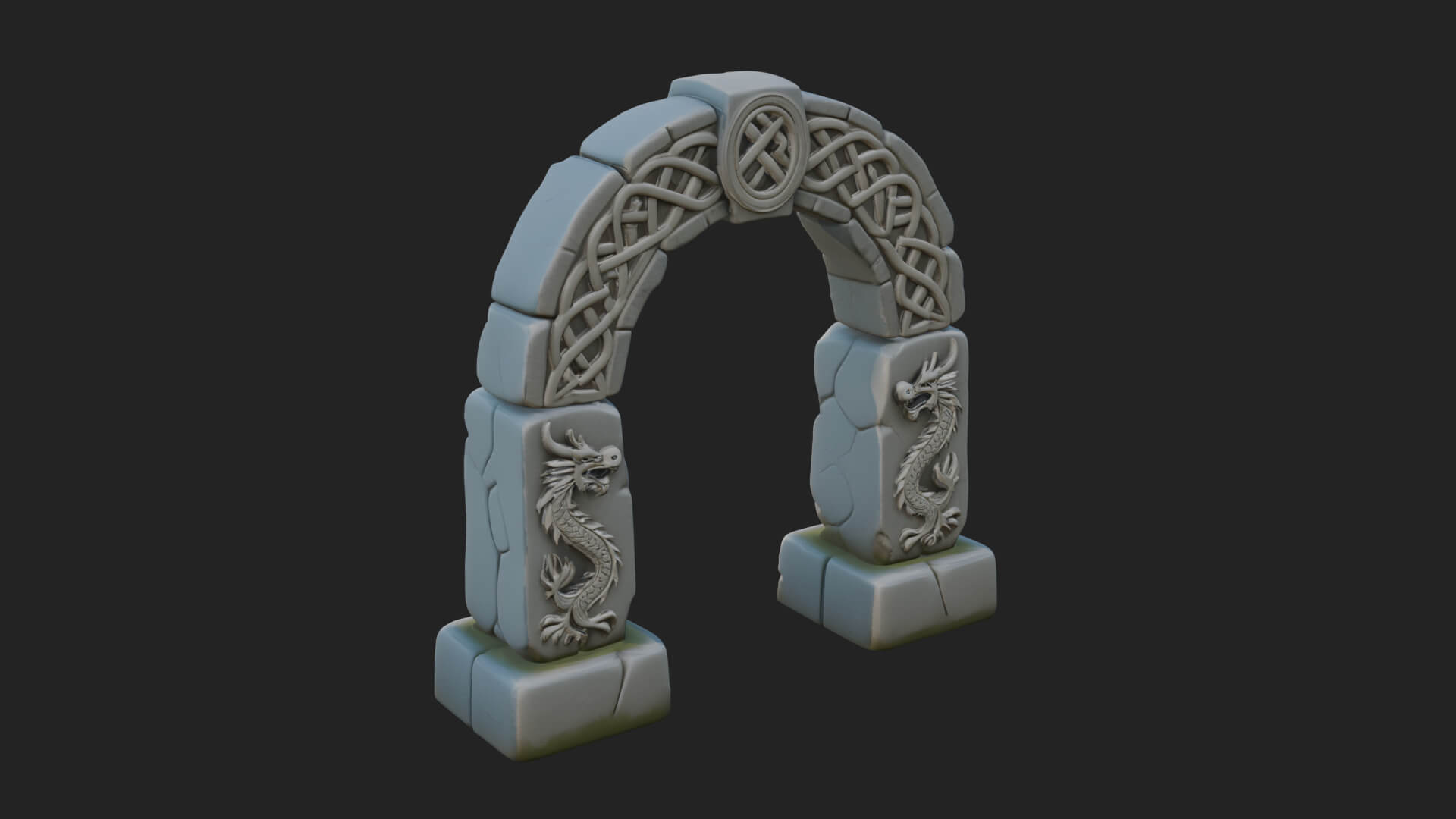 Rune Stone Arch Design 5 3D Print Model 3D Model