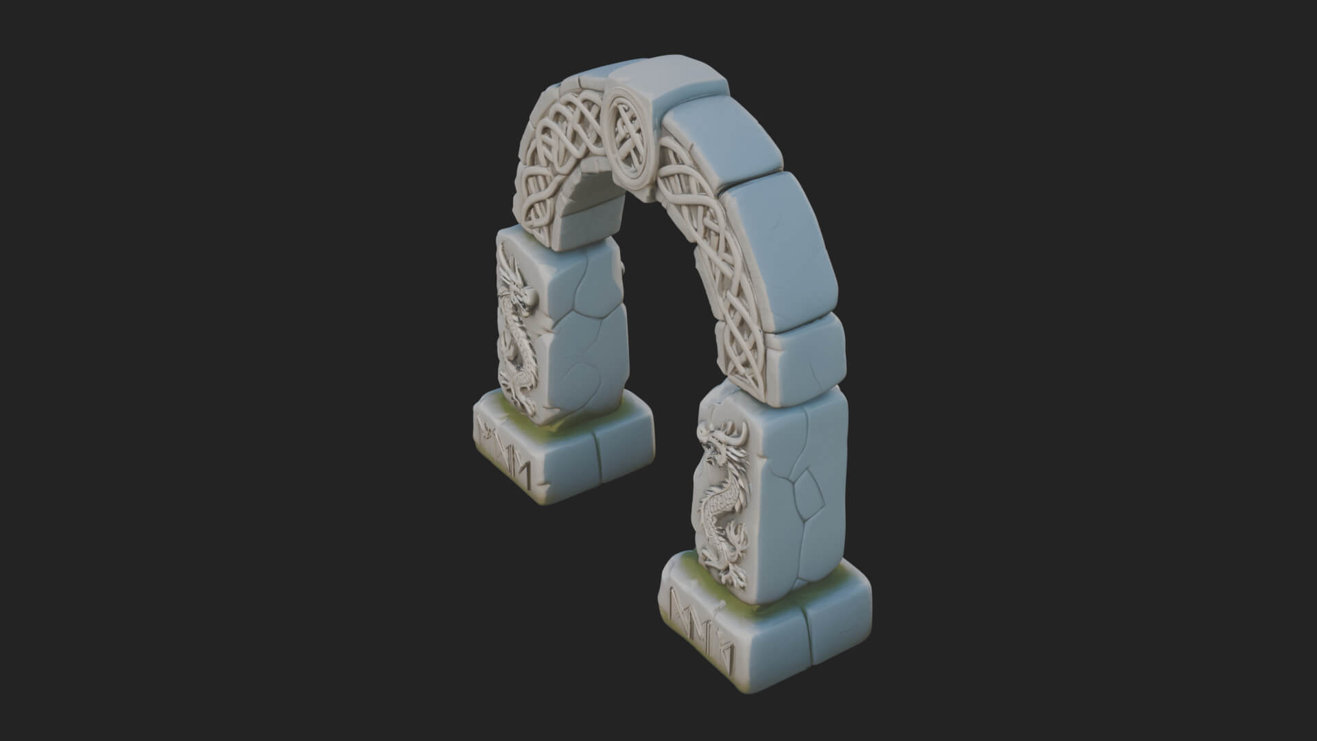 Rune Stone Arch Design 5 3D Print Model 3D Model